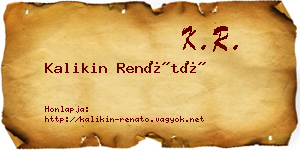 Kalikin Renátó névjegykártya